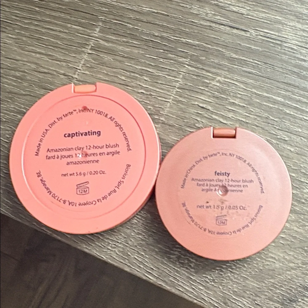 Tarte Coral & Rose Gold Compact Set, feisty and captivating